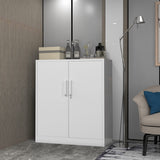 Yizosh Metal Garage Storage Cabinet with 2 Doors and 2 Adjustable Shelves - 35.5" Steel Lockable File Cabinet,Locking Counter Cabinet for Home Office,Garage,Gym,School (White) Yizosh