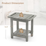 LUE BONA HDPS Shower Benches for Inside Shower, Gray Shower Stool for Shaving Legs with Shelf, Waterproof Shower Chair Seat for Spa Bathroom, Weather Resistant/Non-Slip/Handles/Indoor or Outdoor Use LUE BONA
