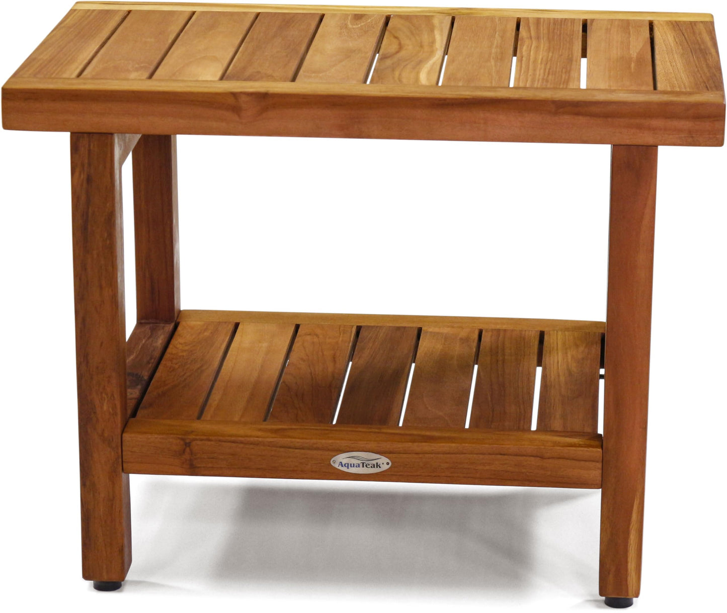 AquaTeak The Original 24" Spa Teak Shower Bench with Shelf