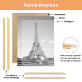 upsimples 16x24 Picture Frame Natural 3 Pack, Scratch-Proof Poster Frames 16 x 24 for Photo Gallery - Slide-In Strips, Horizontal or Vertical Wall Mounting upsimples