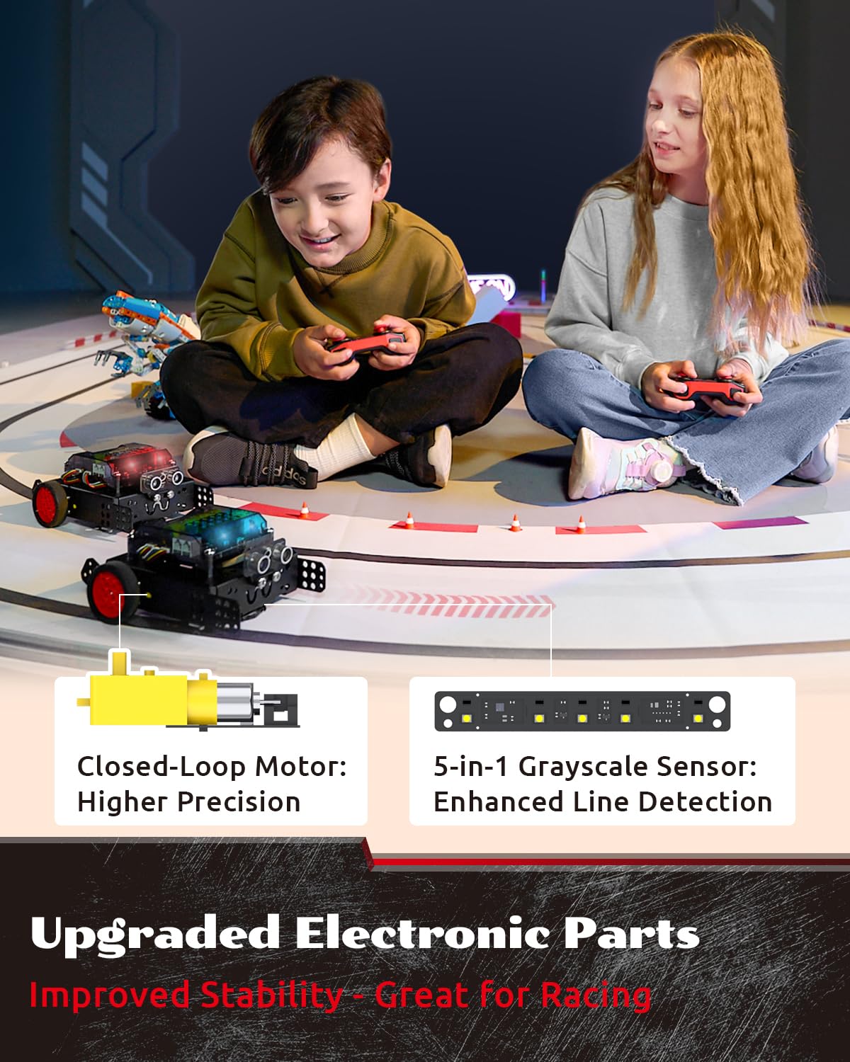 WhalesBot Rocky Coding & Remote Control Robot Kit for Kids 8-16, Modular/Scratch/Python/C Programming, Educational Engineering Science Toy Set with Multiple Sensors and Smart Controller WhalesBot