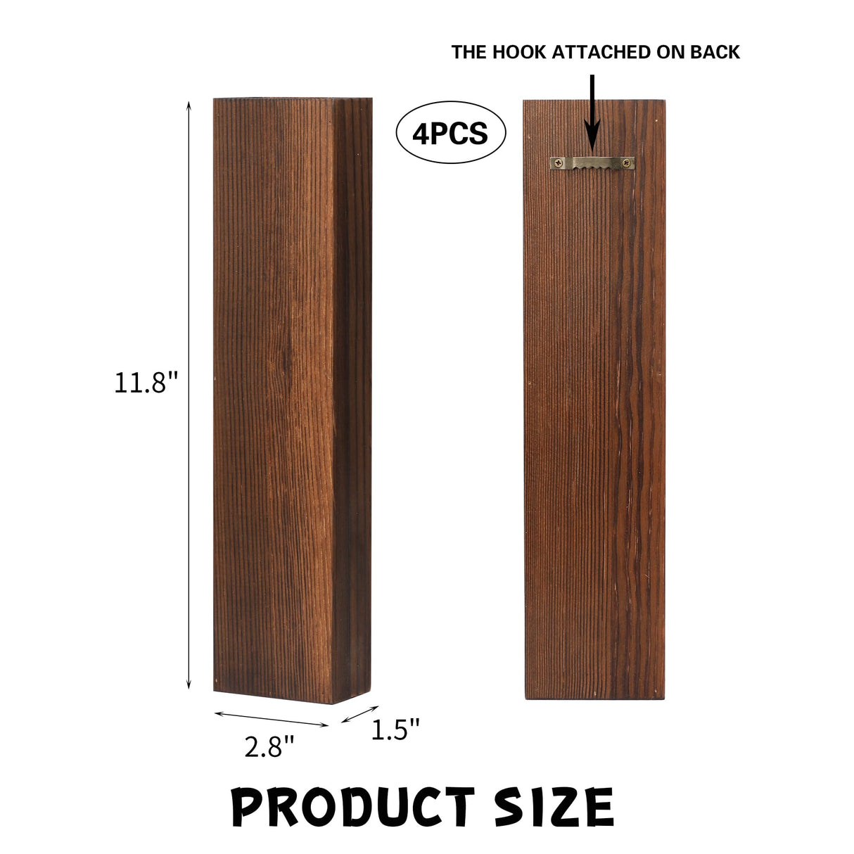 Wood Wall Planter 4 Pack Wall Decor for Artificial Flower Plants Wooden Plants Holders Wall Plant Pocket Vase Hanging for Living Room Bedroom Dining Rmeosye