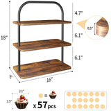 Cupcake Stand, 3 Tier Wood Cupcake Stand for 50 Cupcakes Large Dessert Stand Cupcake Display Stand Cupcake Tower for Farmhouse Decor, Party Serving Tray, Vendor Dessert Table Display Set OugeWood