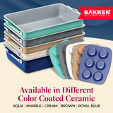 Bakken 8-Piece Stackable Bakeware Set - Ceramic Non-Stick Coating, Baking Sheets, Assorted Baking Pans, PTFE, PFOA & PFOS Free - Healthy Baking, Ergonomic Handles, Cooling Rack, Non-Toxic, Oven-Safe Bakken- Swiss