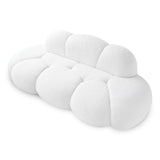 JACH 3 Seater Cloud Sofa for Living Room, Modern Sherpa Upholstered Sofa, Minimalist Leisure Couch, Comfy Cloud Couch for Apartment, Small Space, No Assembly Required (White) JACH