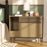 Halitaa Cat Litter Box Enclosure,Mid-Century Modern Hidden Litter Box Furniture with Cat Scratch Pad,Flip-Down Opening Litter Box Cabinet Cat Washroom End Table,Natural Halitaa