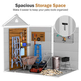 Outdoor Resin Storage Shed 8x6x7 FT Sheds Kit with Floor Included 2 Windows Double Lockable Door,Waterproof Outside Plastic Sheds for Backyard Garden Patio Lawn Tools WELYAS