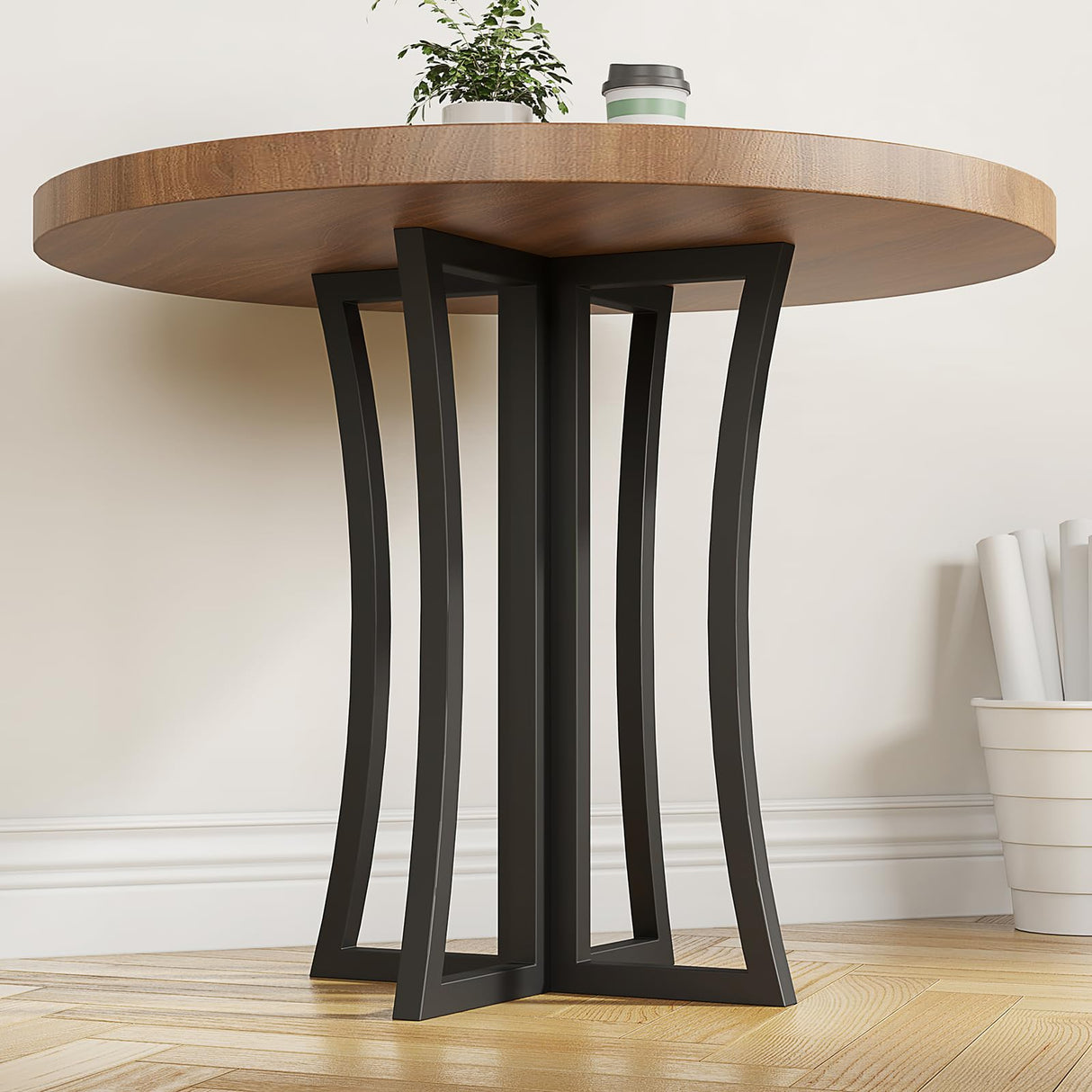 LBSLMJB Metal Desk Legs 28 inch Round Table Base Only for DIY Desk Dining Table Office Table Coffee Table Modern Heavy Duty Wrought Iron Glass and Wood Table Top Base LBSLMJB