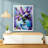 Flower Diamond Arts Kits for Adults-Flowers Diamond Painting Kits for Adults, 5D Vase Diamond Art Kits, DIY Floral Gem Art DIY Crafts Kits Home Wall Decor Gifts 12x16 inch Axquilon