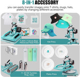 DAVACE Sublimation Printer 15x15in 8in1 Pro Heat Press 30oz Tumbler CISS Blank Materials Combo Kit DAVACE