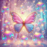 Diamond Art Kits for Adults Shiny Butterfly, DIY 5D Diamond Painting Kit for Beginners, Full Round Drill Gem Art Dots for Adults, Perfect for Home Wall Decor 14X14 Inch Okarina