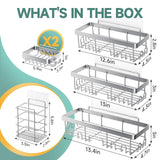 Veken Shower Caddy 6-Pack, Family Choice Award Winner, Large Wall Mounted Shower Rack, Bathroom Shelves Over Toilet, Organizer Storage Accessories with Soap Dish & Toothbrush Holder, Silver Veken