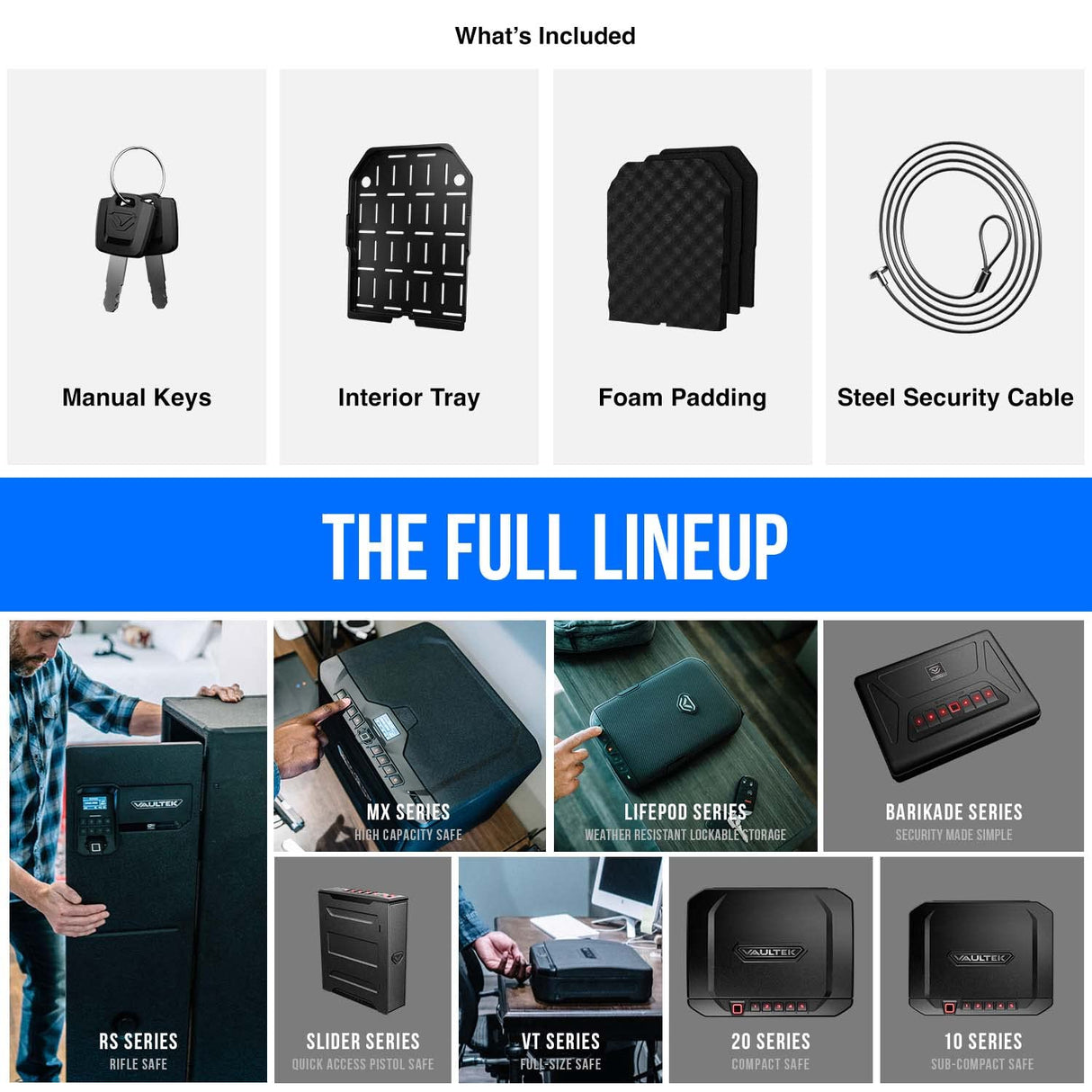 VAULTEK LifePod 2.0 Secure Waterproof Travel Case Rugged Electronic Lock Box Travel Organizer Portable Handgun Case with Backlit Keypad (Covert Black) VAULTEK