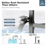 MFSTUDIO Outdoor Dining Set for 8, Patio Table and Chairs Set with Umbrella Hole, 9 Piece Metal Patio Dining Sets, Outdoor Patio Furniture Set for Deck Backyard Poolside Garden MFSTUDIO