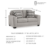 Signature Design by Ashley Avenal Park Casual Loveseat with 2 Toss Pillows, Light Gray Signature Design by Ashley
