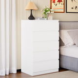 OtterOasis White Wood Dresser for Bedroom, 5 Drawer for Clothes Storage, Modern Dresser with Wide Drawers, Wide Wooden Chest Drawers for Living Room, Entryway, TV Stand OtterOasis