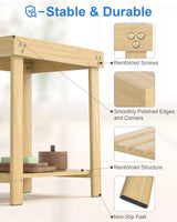 Bamneat Small Bamboo Bathroom Shower Bench with Storage Shelf, Durable Shower Stool for Shaving Legs, Indoor and Outdoor Use, Natural Bamneat