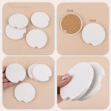 Framendino, 16 Pack Ceramic Car Coasters Sublimation Blanks 2.6" Blanks Sublimation Coasters Cupholders Cup Coaster with Finger Notch for Keeping Drink Spill Framendino