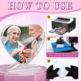 Qunclay 6 Pcs Sublimation Blanks Crystal Sublimation Canvas Blanks Decorative Heat Transfer Photo Frame Crystal Picture Frame for DIY Custom Tabletop Supplies (Heart,3.94 x 3.94 x 0.71 Inch) Qunclay