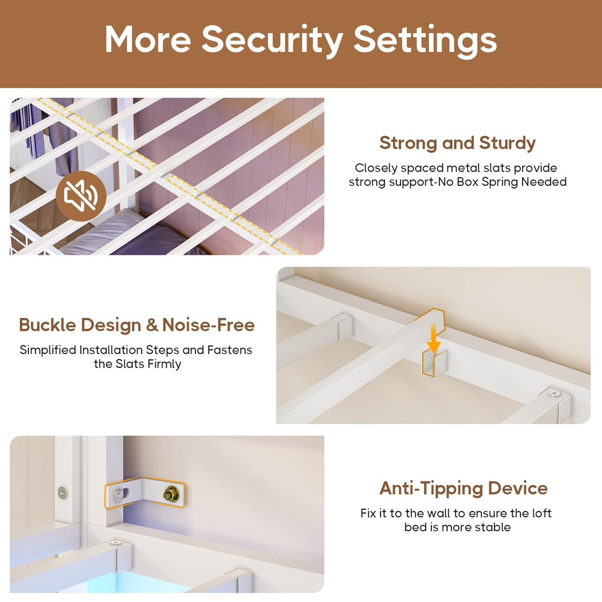 DICTAC Full Over Twin Bunk Bed with Desk and Led Lights Metal Loft Bed Frame with Charging Station,Storage Shelves and Drawers for Teen & Adults,Safety Guard & Ladder,No Box Spring Needed,White DICTAC