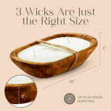 Dough Bowl Candle Company Vanilla Latte Soy Candle - 3 Wick Candle Essential Oil Wax Melts, Rustic Farmhouse Decor Odor Eliminator, 20 Ounce All-Natural Soy Candles Gifts for Women and Men Dough Bowl Candle Company