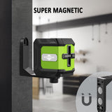 Weiddw Laser Level Self-Leveling Laser Level Tool Green Cross Line Lazer Level for Construction Indoor Project,Picture Hanging, DIY with 360° Magnetic Pivoting Base, Carrying Bag,Battery WEIDDW