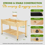 Idzo Raised Garden Bed with Legs, Durable Elevated Garden Box with Wax Oil Coated, 48x24x32in Wood Planter with Big Planter Box Load Up to 260 Pounds, Ergonomic Height for Convenient Plants Care IDZO