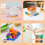 Disracker Weaving Loom Kit Crafts, Arts and Crafts for Kids and Adults, Ideal Gifts for Girls Ages 5 6 7 8-12 14, Potholder Knitting Loom Kit Disracker