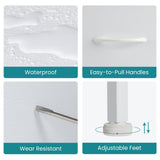 OLIXIS Dresser for Bedroom, 8 Storage Drawers, Tall Large Fabric Storage Tower Organizer, Chest of Drawers with Metal Frame Wooden Top for Nursery, Closet, Living Room, Entryway, Classic White OLIXIS