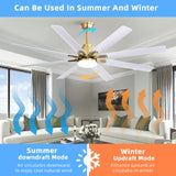 Sofucor 66 Inch Smart Ceiling Fan with Lights and Remote, APP Control, Compatible with Alexa/Google, Indoor Outdoor Low Profile White Ceiling Fan with 3 Downrod for Living Room Farmhouse Patio Sofucor