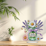 VODAPYC Spring Diamond Art Tabletop Painting Kit, DIY Stand Up Double Sided Special Shaped Diamond Painting Desktop Ornament(Lavender) VODAPYC