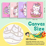 4 Pack Paint by Numbers Kit for Kids with Wooden Frame, Unicorns Easy Framed Paint by Numbers for Kids Age 4-8-12, DIY Simple Acrylic Oil Kids Painting by Numebrs Kit for Home Wall Decor (8x8 Inch) Offito