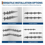 2 Pack 2x6 ft Garage Storage Shelving Wall Mounted, 1600 LBS Heavy Duty Storage Shelves, Folding Wall Shelve Garage Storage Rack Organization, Black Metal Storage Racks Units for Warehouse, Laundry GarveeLife