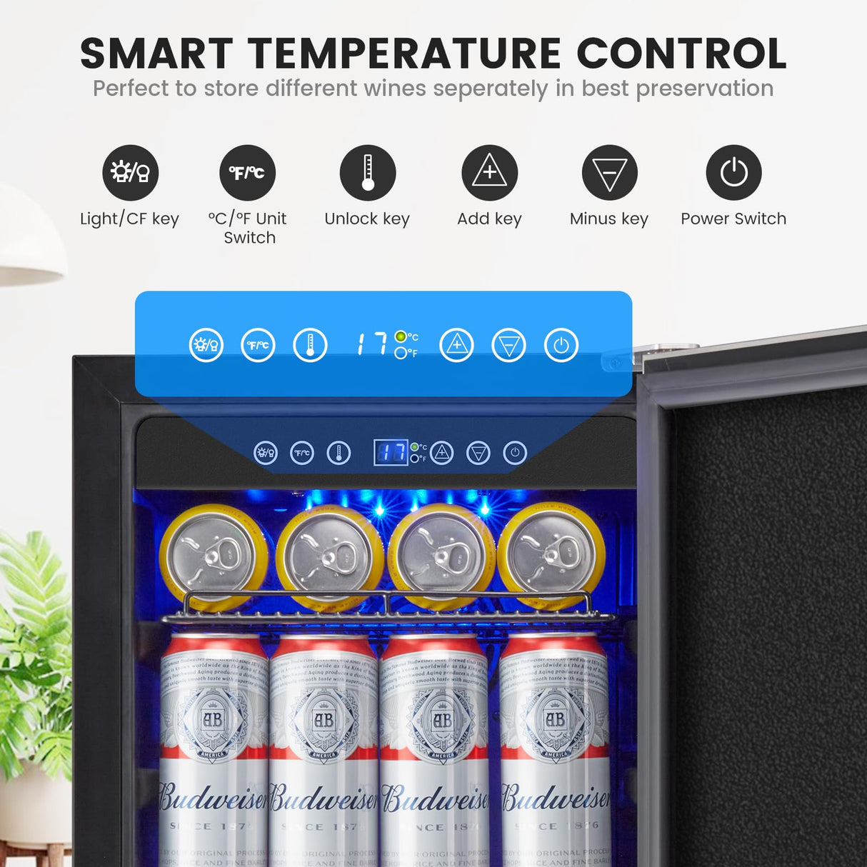 15 Inch Beverage Refrigerator, Weather Proof Stainless Steel Beverage Fridge, Under Counter Beer Mini Fridge, Indoor/Outdoor Refrigerator for 130 Cans, Beverage Cooler for Patio & Kitchen COLOZO