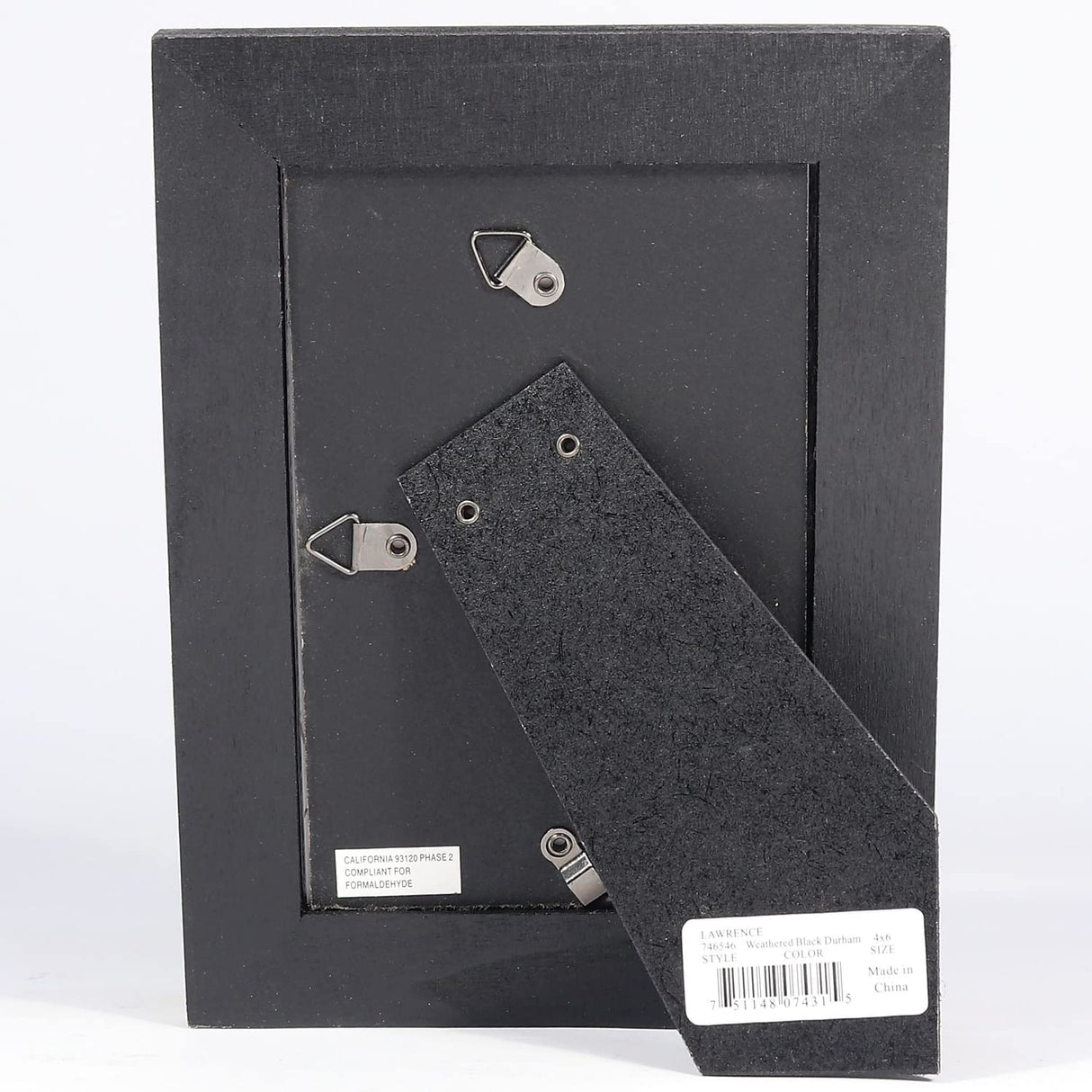 Lawrence Frames 4"W x 6"H Durham Weathered Black Wood Picture Frame Lawrence Frames
