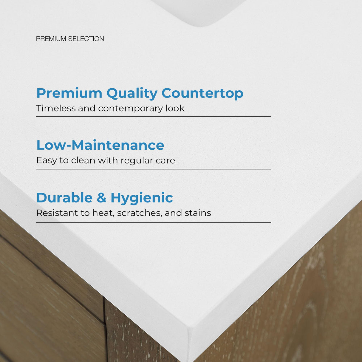 OVE Decors Bailey 72 in. W x 22 in. D x 34.5 in. H Bath Vanity in Driftwood Oak with White Engineered Quartz Top OVE Decors