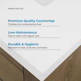 OVE Decors Bailey 72 in. W x 22 in. D x 34.5 in. H Bath Vanity in Driftwood Oak with White Engineered Quartz Top OVE Decors