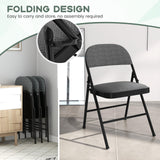 HAPPYGRILL 4 Pack Folding Chairs, Fabric Commercial Chairs w/Padded Seat & Back, Metal Frame, Portable & Foldable Dining Chairs for Office Party Guest Room Conference Room Event HAPPYGRILL