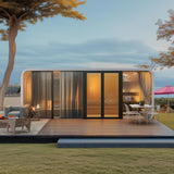 AMGUI Luxury Modern prefab Cabin - 19ft Mobile Capsule with Bedroom, Kitchen and Bathroom, Storm Resistant prefab Cabin -16 Typhoon and 12 Earthquake Proof Mobile Cabin for Travel and Outdoor Living AMGUI