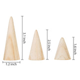 MyGift Natural Wood Wedding Ring Holder for Jewelry Engagement, Costume Ring Cone, Set of 6 MyGift
