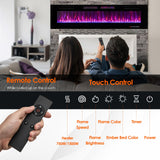 ORALNER 72” Smart WiFi Electric Fireplace, Ultra Thin Linear Recessed & Wall Mounted App Controlled Fireplace Heater with Adjustable Flame Color & Speed, Remote, 12 H Timer (72 INCHES) ORALNER