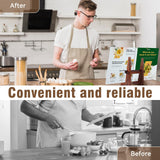 DEBETOOL Cookbook Stand for Kitchen - 8.8 inch Wooden Cookbook Holder for Kitchen Counter, Multifunctional Recipe Book Stand，Rustic Brown Recipe Book Holder Stand DEBETOOL