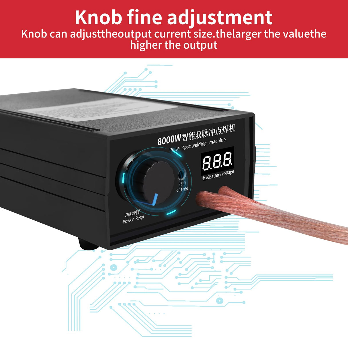 8000W Spot Welder,Handheld Spot Welder,Portable Spot Welder Machine DIY Kit,High Power Handheld Spot Welding Machine,with nickel strip and spot welding pen,for 18650 Battery Pack Welding Tools Docreate