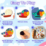 EAPHANT Kids Crafts, 15 PCS Arts and Crafts Painting Kits for Kids Activities Wooden Magnets to Paint EAPHANT