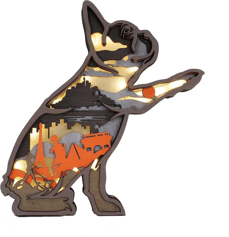 3D Wooden Animal Carving LED Night Light, Wood Carving Light, Modern Home Decoration, Decorative Tables, Cabinets, Living Rooms, Bedrooms, Offices, Farmhouses, Bookshelves, Perfect Holiday Gifts Tivisiy