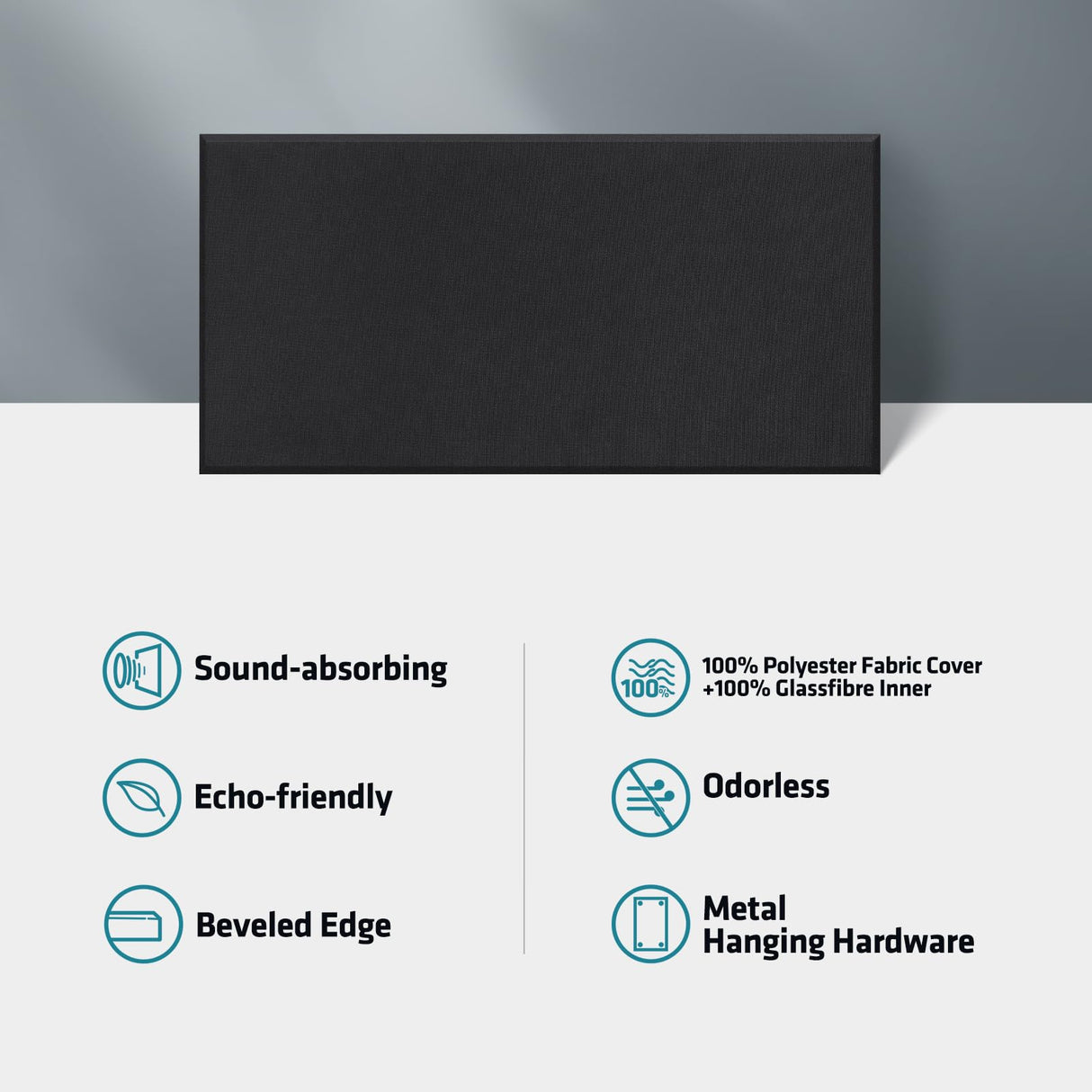 UMIACOUSTICS 2 PCS Acoustic Panel, 47.2" x 23.6" x 2" Fiberglass Sound Proof Wall Panels, Sound Absorbing Panels for Studios, Office, Home Theater. Black UMIACOUSTICS