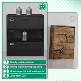 Letaya Lateral 3 Drawer File Cabinets with Lock, Metal Filing Storage Vertical Cabinets,Home Office Furniture for Organization Hanging Letter/Legal/F4/A4(Black) Letaya