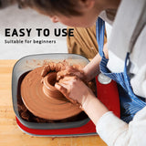 Patented Mini Pottery Wheel for Beginners | 6in Turntable, 0-440 RPM Speed Adjustable with Rechargeable Battery, 1.8 Lb Air Dry Clay, Pottery Tools and Art Supplies, Craft Kits for Teenager and Adult Goody King