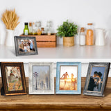 XUANLUO 5x7 Picture Frames Set of 4 Rustic Retro Photo Frame with Tempered Glass Wall Mount and Tabletop Display Family Friends Wedding Gift XUANLUO