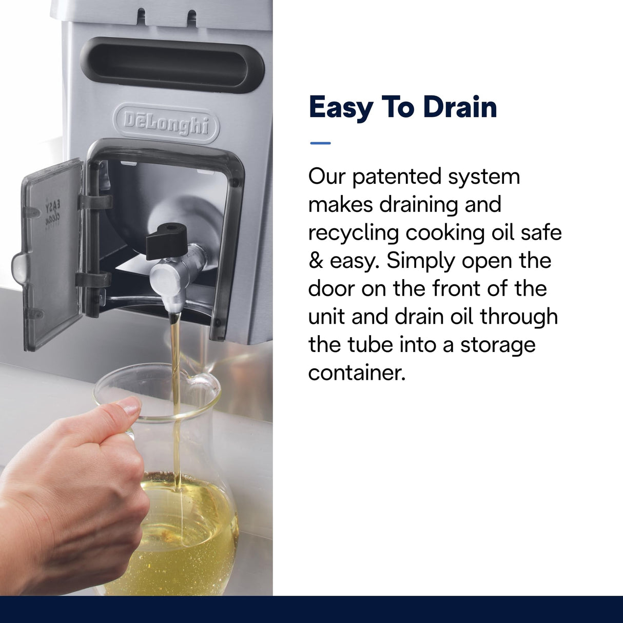 DeLonghi Livenza Deep Fryer, Silver - 1-Gallon Oil Capacity - EasyClean System - Adjustable Thermostat - Cool Touch Handles - Dishwasher Safe De'Longhi